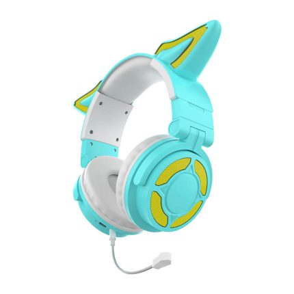 HatsuNeko フォックス耳ゲーミング ヘッド フォン マイク、RGB LED